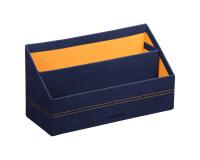 Rhodiarama porte-courrier simili cuir italien 25x10x14 cm - Bleu nuit