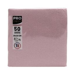 Paquet de 50 serviettes cocktail micro-gaufrées ouate 2 plis - 20x20 cm