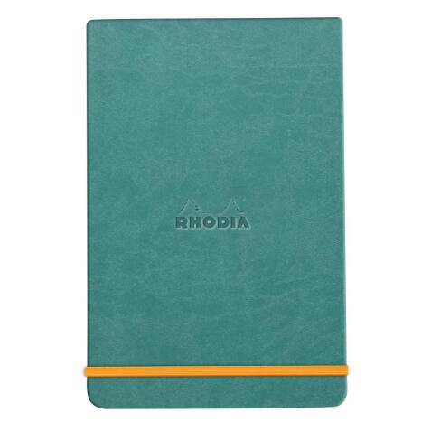 Rhodiarama Webnotepad rembordé rigide 9x14 cm 192 pages ligné microperforé papier ivoire 90g fermeture élastique - Eau