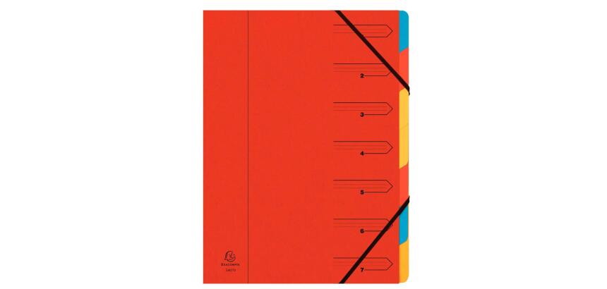 Trieur agrafé avec élastiques 7 compartiments