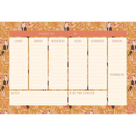 Weekplanner Color Design Toucan 26,5 x 18 cm - Visuel