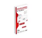 Paquet de 50 Enveloppes Blanches DL-110x220mm - Auto-Adhésives - 80g/m2 - Fenêtre Papier Cristal 45x100 (position 20/20) - Blanc