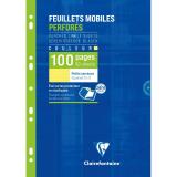 Feuillets mobiles de couleur sous étui A4 100 pages perforées petits carreaux