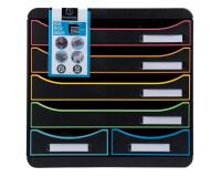 Module de classement Big Box Maxi 6 tiroirs Black Office - Noir/arlequin