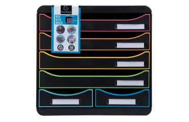Cassettiera Big Box Maxi 6 cassetti Black Office - Nero/arlecchino