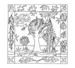 Coussin 100% soie - 40x40cm Arbres - Blanc