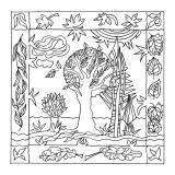 Coussin 100% soie - 40x40cm Arbres - Blanc