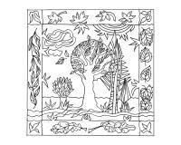 Coussin 100% soie - 40x40cm Arbres - Blanc