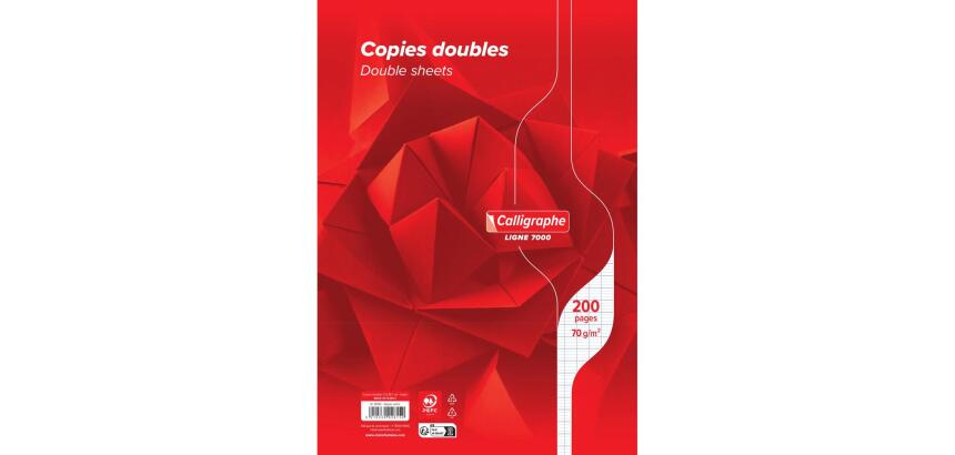 Copies doubles sous film 7000 A4 200 pages non perforées grands carreaux 70 g