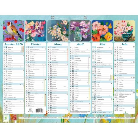 Calendrier Sophie Adde avec illustrations 43 x 33,5 cm Semestriel 2026 - Visuel