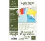 Kit de classement Class'kit Forever teintes pastel avec 50 chemises Forever 170 + 100 sous-chemises Forever 60 pour A4 - Couleurs assorties