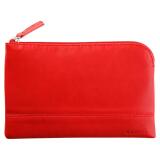 Rhodiarama pochette zippée en simili cuir - taille S (11x17 cm) - Coquelicot