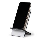 Rhodiarama support pour téléphone mobile simili cuir italien 13x8x8,5 cm - Argent