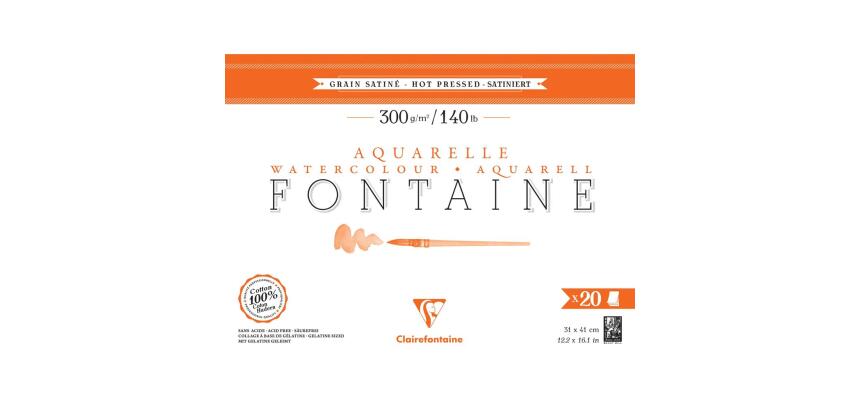 Fontaine bloc collé 4 côtés 20F 31x41cm 300g grain satiné