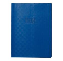 Protège-cahiers grain madras avec rabats marque-pages PVC 22/100ème 24x32 cm