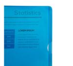 Etui carton de 100 pochettes coin PVC lisse haute résistance 13/100e - A4 - Bleu