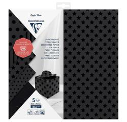 PAPIER FLOQUÉ, Pochette de 5 feuilles 185g/m2 au format 30.5x30.5cm - Assortiment