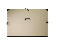 Carton à dessin Brut 3 cordons 78x118cm avec poignée - Gris