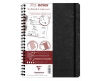 My.Notes Age Bag carnet reliure intégrale à marges détachables A5+ 120 pages détachables ligné + cadre en-tête - Noir