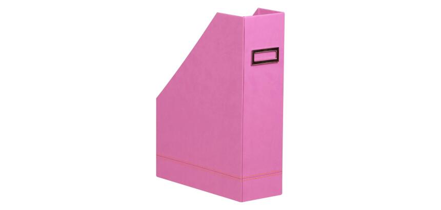 Rhodiarama porte-revues simili cuir italien 10x25x31 cm - Lilas