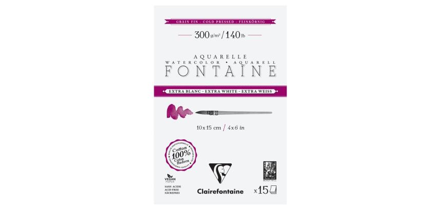 Fontaine Extra Blanc Grain Fin bloc collé 4 côtés 15F 10x15cm 300g