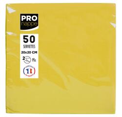 Paquet de 50 serviettes cocktail micro-gaufrées ouate 2 plis - 20x20 cm