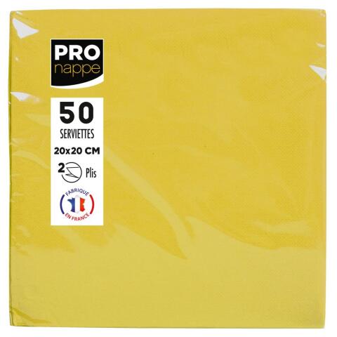 Servilletas de cóctel 20x20 cm - Amarillo