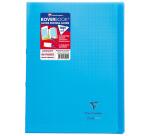 Cahier piqué Koverbook A4 48 pages grands carreaux couverture polypropylène transparent - Assortis