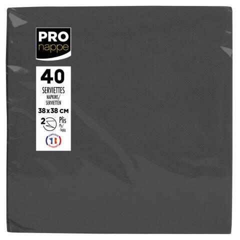 Servilletas 38x38 cm - Negro
