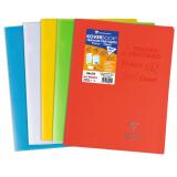 Cahier Travaux Pratiques piqué Koverbook 24x32cm 64 pages grands carreaux + uni 90 g couverture polypropylène transparent - Assortis
