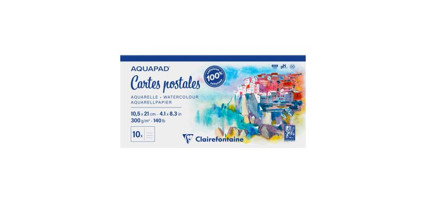 Aquapad Cartes Postales bloc collé 10F 10,5x21cm 300g