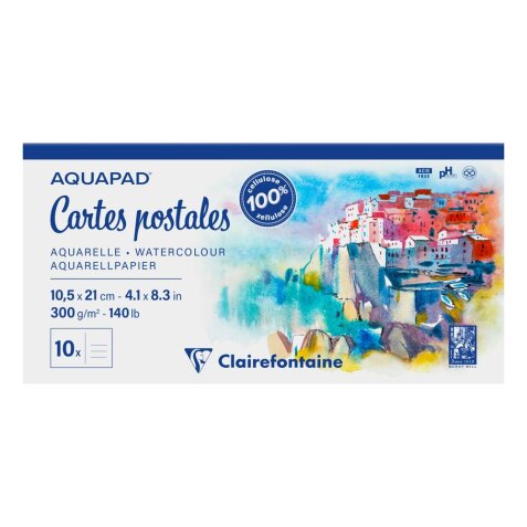 Aquapad Cartes Postales bloc collé 10F 10,5x21cm 300g