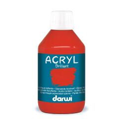 Darwi Flacon de 250 ml de Peinture Acrylique Universelle Brillante - vermillon