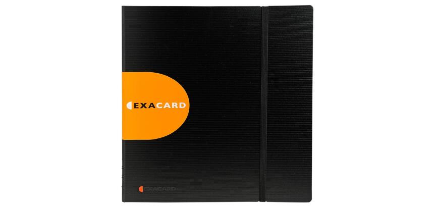 Porte cartes de visite Exacard à pochettes détachables 320 cartes Exactive® - 26,5x25cm - Noir