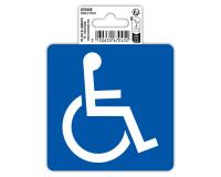 Paneel in slipvrij klevend PVC 'Toegang voor gehandicapten' 10 cm blauw