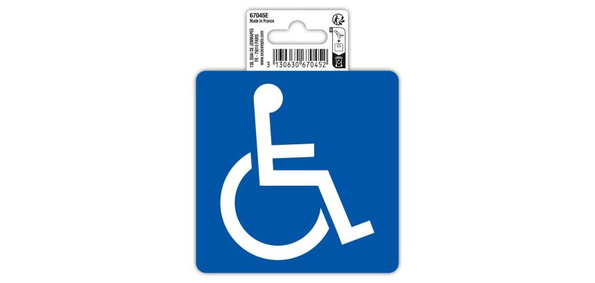 Panneau PVC adhésif antidérapant Accès handicapés 10 cm - Bleu