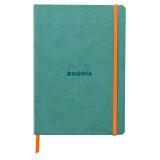 Rhodiarama carnet souple A5 160 pages ligné papier ivoire 90g fermeture élastique - Eau