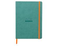 Rhodiarama carnet souple A5 160 pages ligné papier ivoire 90g fermeture élastique - Eau