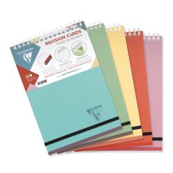 Bloc de fiches de révision Linicolor ESSENCE reliure intégrale A5 14 ,8x21 cm 50 fiches petits carreaux 5 bandes de couleurs couverture plastique polypropyène rainuré - Assortis