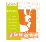 Set de 6 pochoirs enfants, Animaux de la ferme - Orange