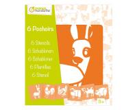 Set de 6 pochoirs enfants, Animaux de la ferme - Orange