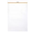 Meeting Pad - bloc agrafé Rhodia N°19 A4+ 80 feuillets pré-imprimés détachables 80g - Blanc