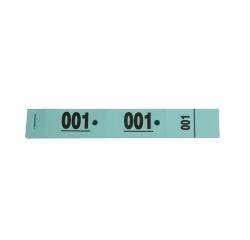 Carnet de 50 tickets vestiaires numérotés de 3 volets (dont 2 volets avec trous) - format 20 x 3 cm - vert
