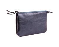 CUIRISÉ Petite Pochette 2 compartiments 13x9 cm - Pétrole