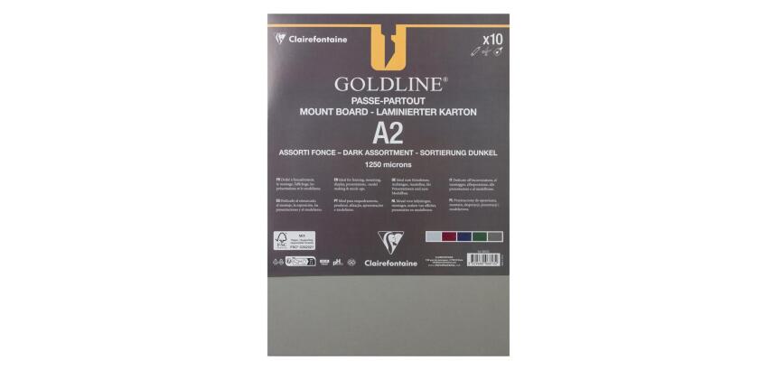Goldline contrecollé pour passe-partout paquet 10F A2 1,25mm - Assortiment teintes claires