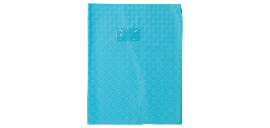 Protège-cahiers grain losange PVC 18/100ème avec porte-étiquette 24x32 cm