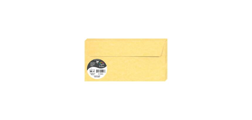 PAPIERS MARBRÉS, Paquet de 20 enveloppes Pollen 110x220mm 120g/m2 - Chamois marbré