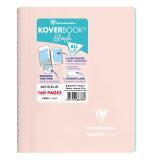 Cahier reliure intégrale enveloppante Koverbook Blush A5 160 pages ligné couverture polypropylène opaque bicolore - Rose poudré/Menthe à l'eau