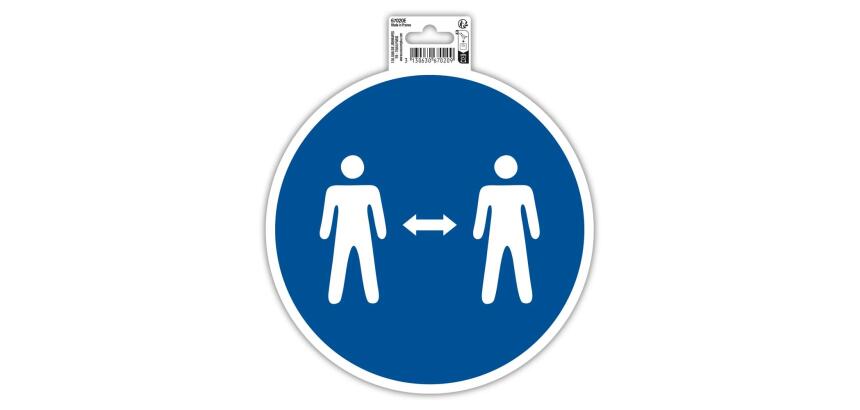 Zelfklevend bord afstand houden 20cm - Blauw