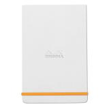 Rhodiarama Webnotepad rembordé rigide A5 192 pages ligné microperforé papier ivoire 90g fermeture élastique - Blanc
